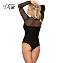 Elegant Women's Long-Sleeved Lace Bodysuit