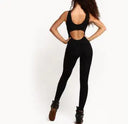 Elegant Athleisure Black Cotton Jumpsuit