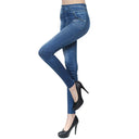 Seamless Faux-Denim Flexi Leggings