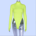 Vivid Neon High Collar Women's Bodysuit
