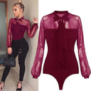 Flirtatious Neckline Bow Bodysuit