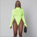 Vivid Neon High Collar Women's Bodysuit