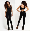 Elegant Athleisure Black Cotton Jumpsuit