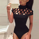 Stylish Mesh Short Sleeve PlaySuit
