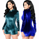 Velvet Long Sleeve Bodysuit for Women - Party Collection