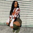 Autumn Leaf Print Bodysuit