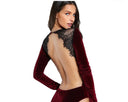 Chic Lace-Constructed Bodysuit with Open Back Detail