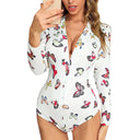 Deluxe Women's Playful Printed Pajama Bodysuit