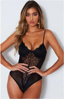Sophisticated V-Shaped Lace Intimate Bodysuit