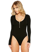 Chic Long-Sleeve Thong Bodysuit