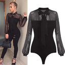Flirtatious Neckline Bow Bodysuit
