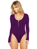 Chic Long-Sleeve Thong Bodysuit