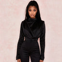 Sophisticated Seasonal Satin Jumpsuit with Pleats