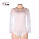 Elegant Women's Long-Sleeved Lace Bodysuit