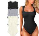 Sophisticated Sleeveless Square Neck Activewear Bodysuit