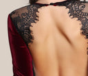 Chic Lace-Constructed Bodysuit with Open Back Detail