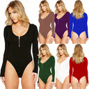 Chic Long-Sleeve Thong Bodysuit