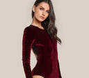 Chic Lace-Constructed Bodysuit with Open Back Detail