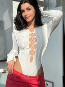 Sophisticated Long-Sleeve Lace-Up Jumpsuit