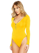 Chic Long-Sleeve Thong Bodysuit