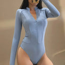 Elegant Winter Club-Ready Zippered Bodysuit