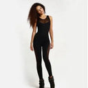 Elegant Athleisure Black Cotton Jumpsuit
