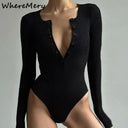 Luxury Fitted Long Sleeve Bodysuit for Everyday Elegance