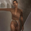 Elegant Winter Club-Ready Zippered Bodysuit