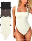 Sophisticated Sleeveless Square Neck Activewear Bodysuit