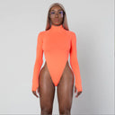 Vivid Neon High Collar Women's Bodysuit