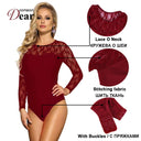Elegant Women's Long-Sleeved Lace Bodysuit